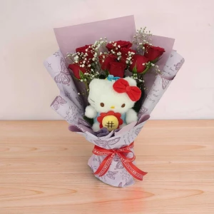 hello-kitty-keyring-rose-bouquet-gift